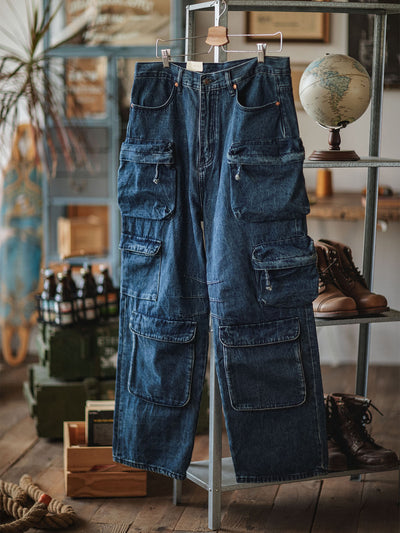 Pantalon Cruiser à poches cargo en denim épais