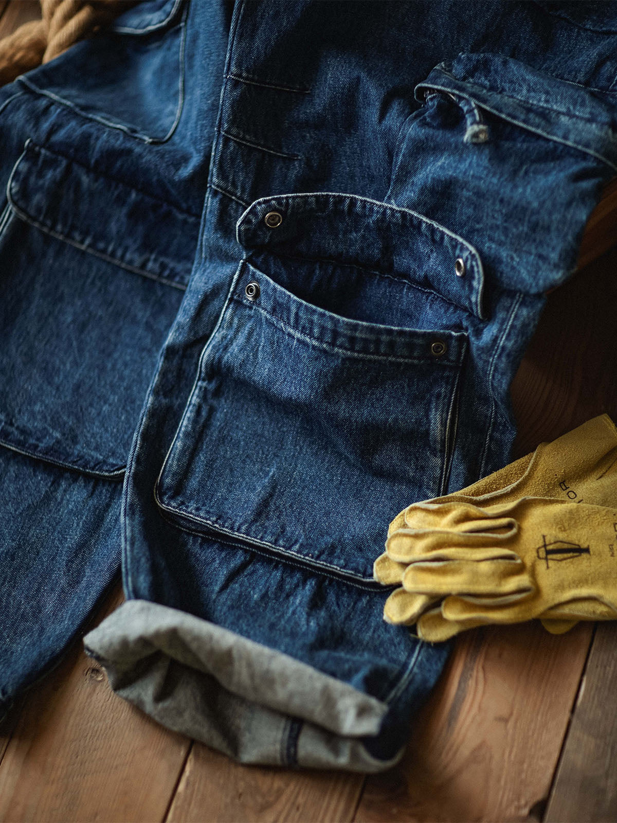 Pantalon Cruiser à poches cargo en denim épais