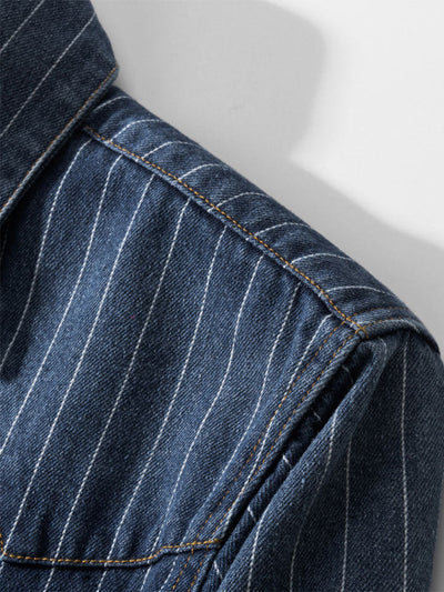 Chemise en jean rayée d'inspiration vintage pour homme