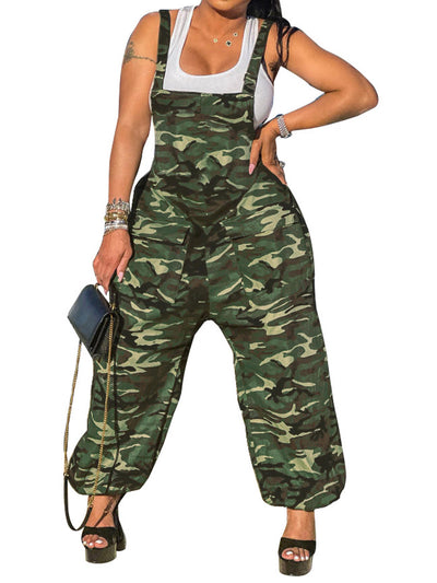 Women's Camouflage Loose Overalls