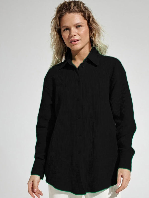 Pure Cotton Loose Casual Long-sleeved Shirt