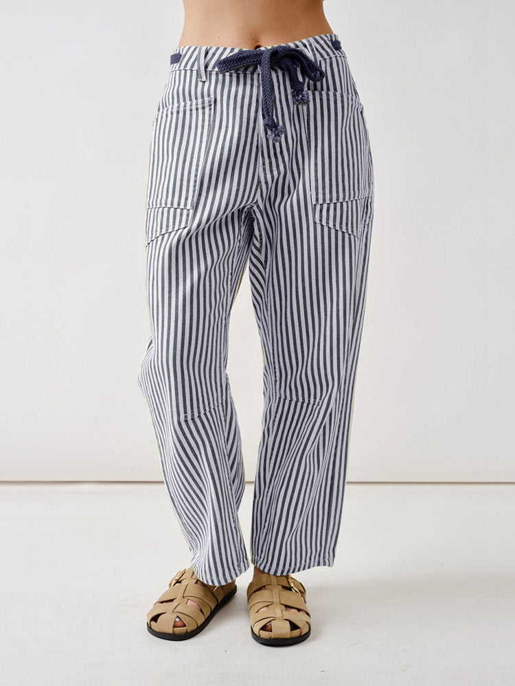 Pantalon à rayures style décontracté