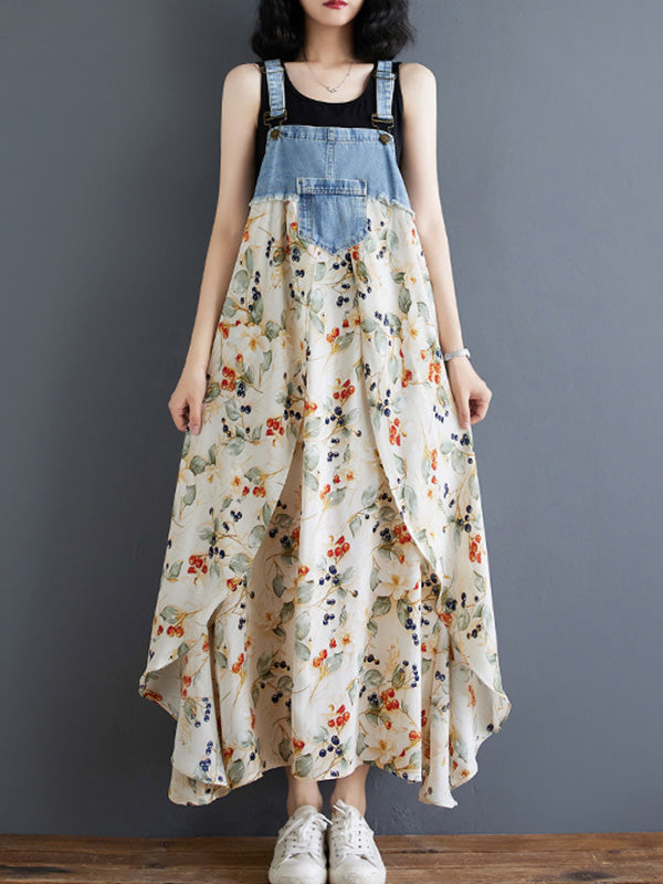 Robe longue ample en jean d'inspiration vintage