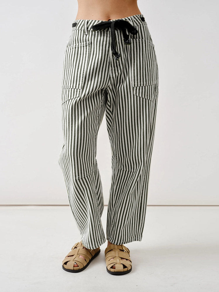 Pantalon à rayures style décontracté