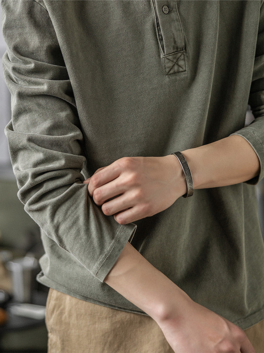 Long Sleeve Washed Henley