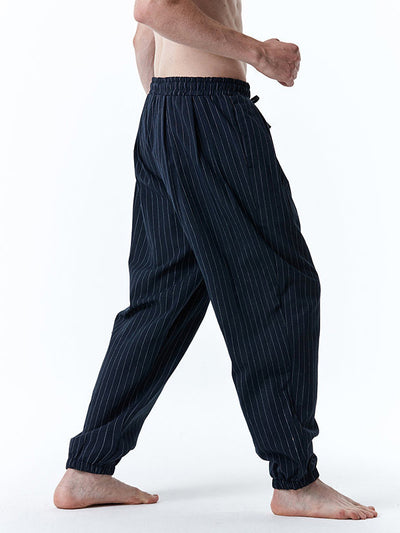 Men's Drawstring Casual Loose Stripe Pants