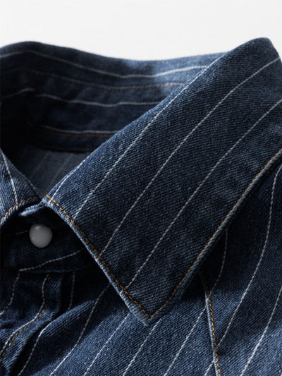 Chemise en jean rayée d'inspiration vintage pour homme