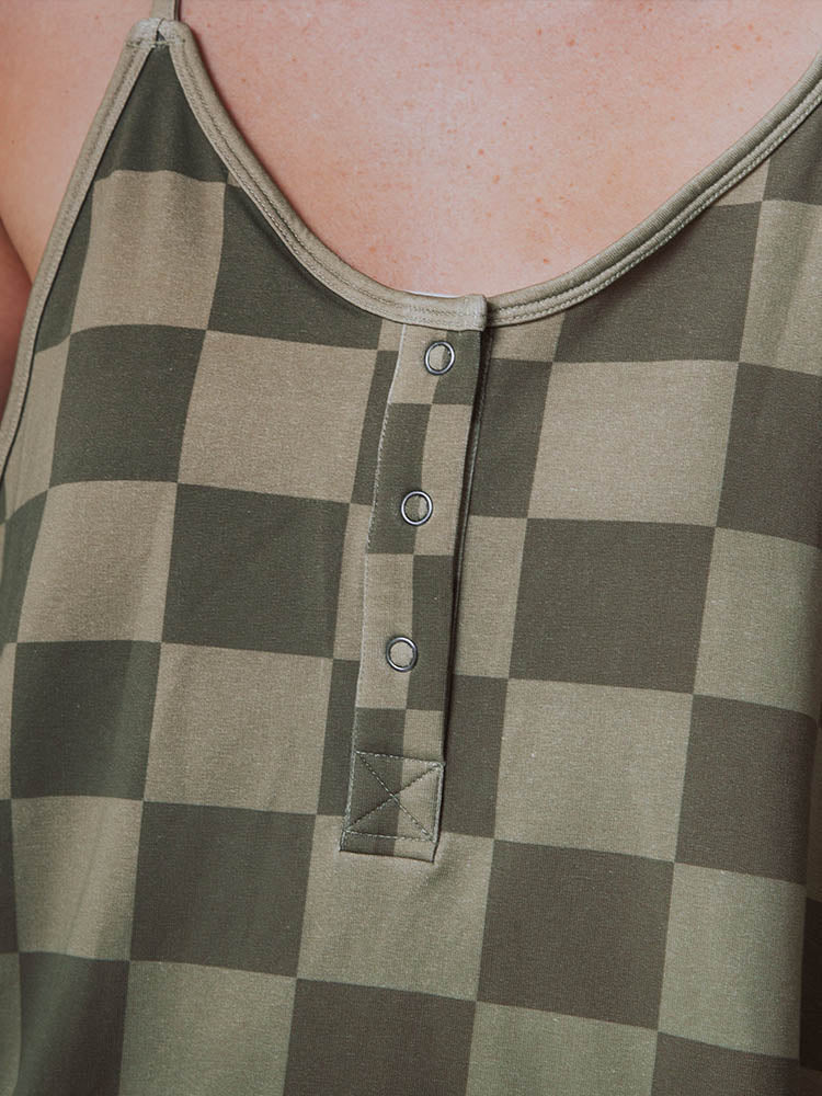 Oversized Women's Checkered Jumpsuit