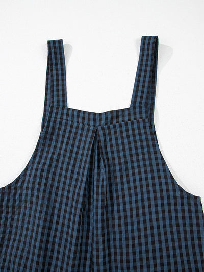 Women's Casual Plaid Wide-Leg Overalls