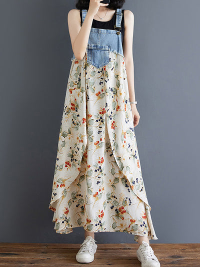 Robe longue ample en jean d'inspiration vintage