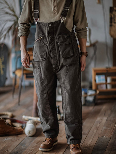 Men's Unique Pocket Overalls with Hammer Loop