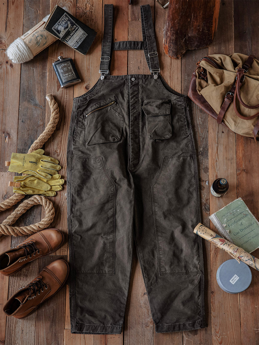 Men's Unique Pocket Overalls with Hammer Loop