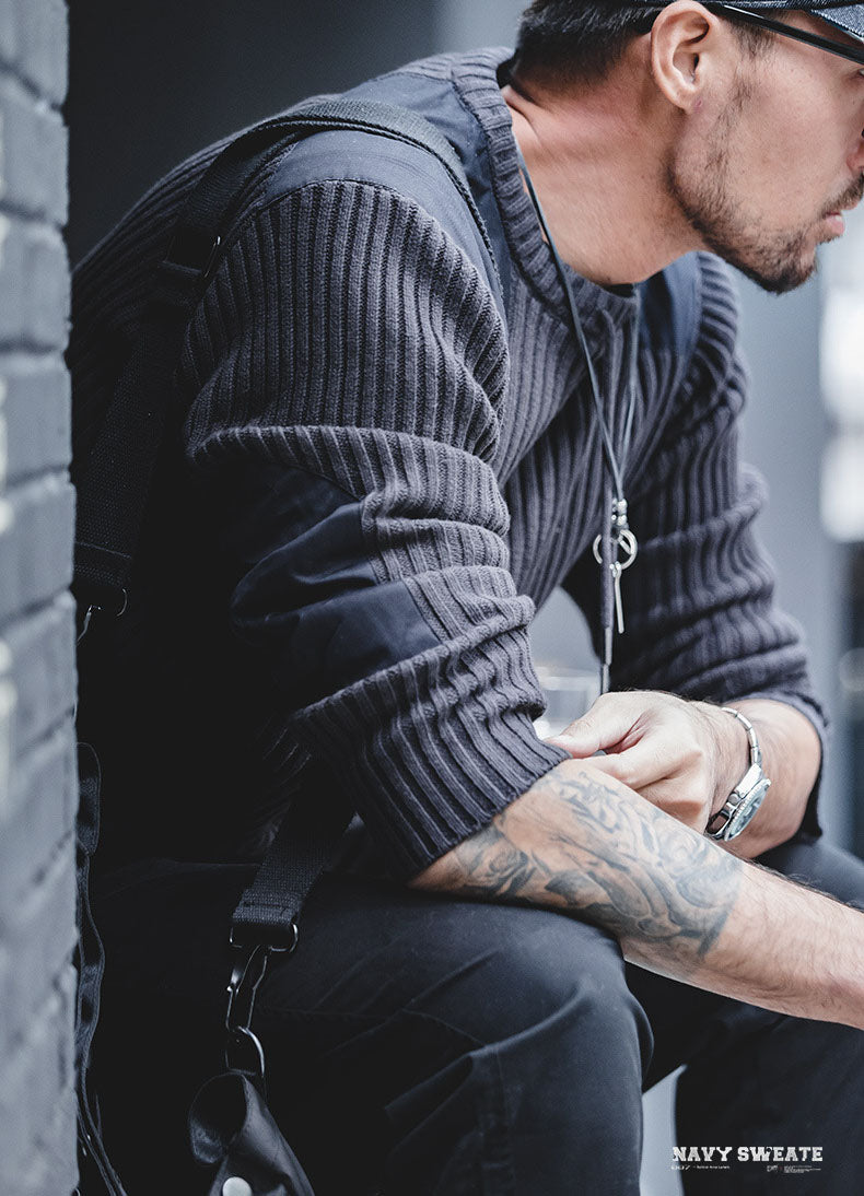 Men’s Slim Fit Ribbed Crewneck Sweater