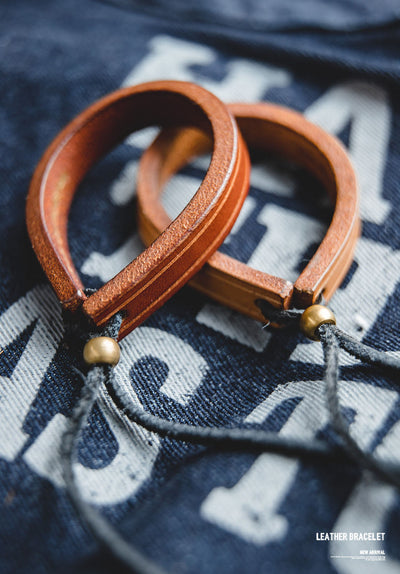 Men's Vintage-Style Adjustable Leather Bracelet