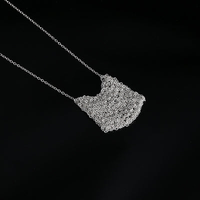 Handmade S925 Silver Lucky Bag Pendant Necklace