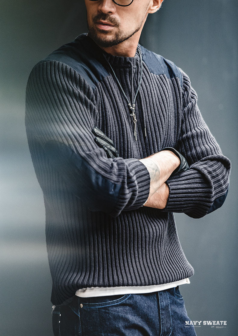 Men’s Slim Fit Ribbed Crewneck Sweater