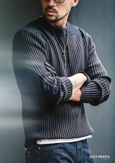 Men’s Slim Fit Ribbed Crewneck Sweater