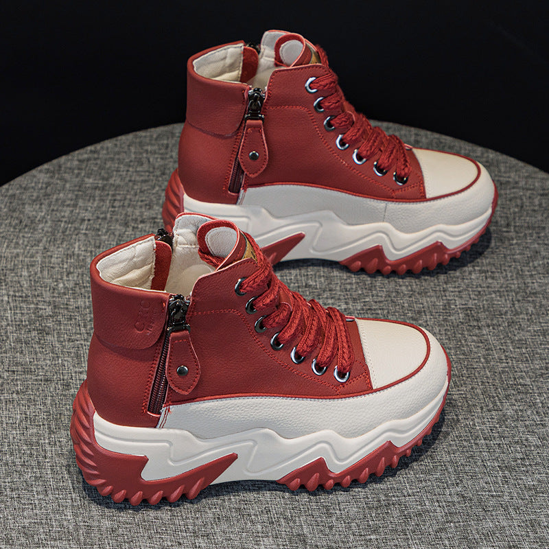 Women’s Trendy High-Top Platform Sneakers with 7cm Chunky Height