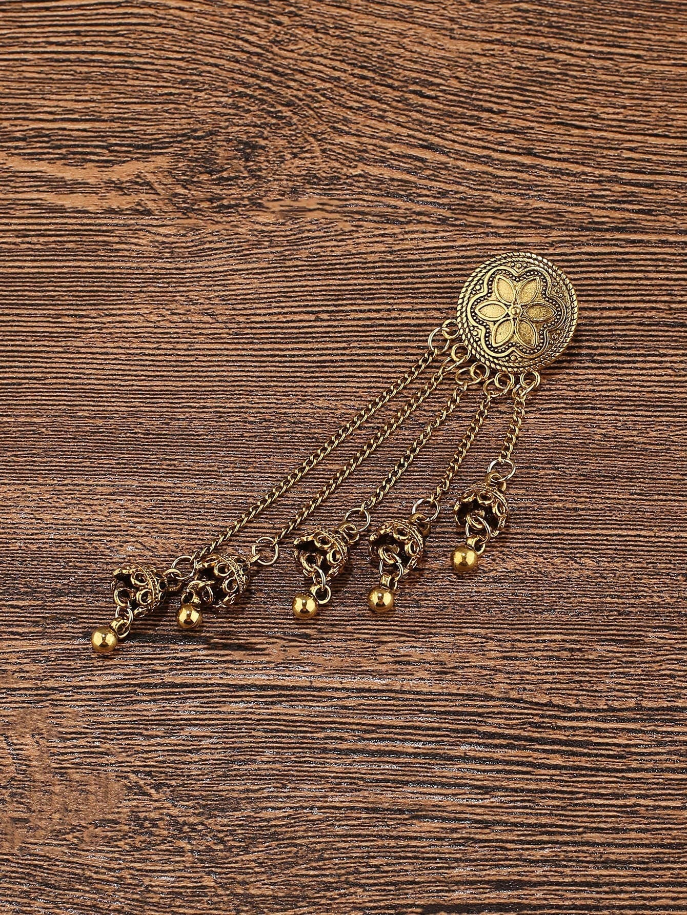 Ethnic-Style Tassel Bell Earrings