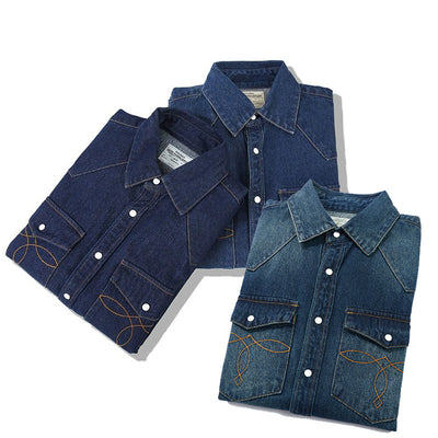 Slim Fit Denim Western Shirt