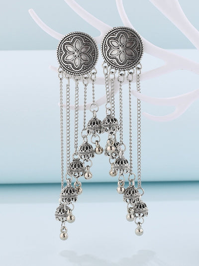 Ethnic-Style Tassel Bell Earrings