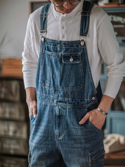 Salopette cargo en denim pour homme