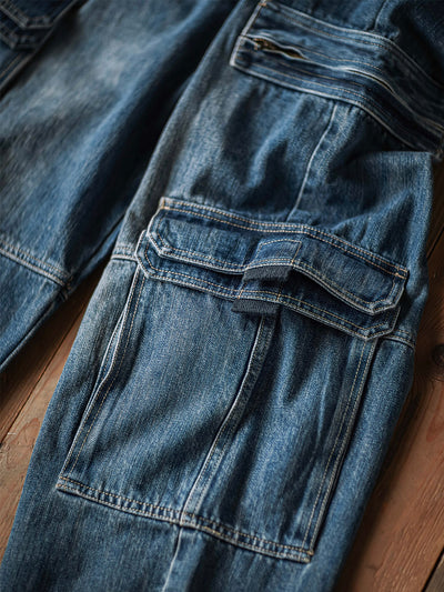 Salopette cargo en denim pour homme