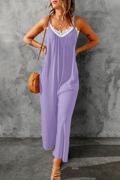 Women's Spaghetti Strap Wide Leg Jumpsuit