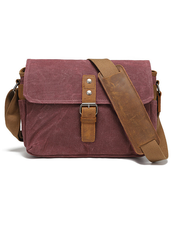 Vintage-Inspired Shoulder Canvas Camera Bag