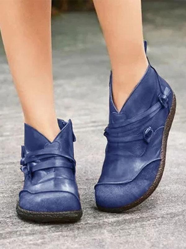 Women's Vintage-Inspired Flat Short Martin Boots