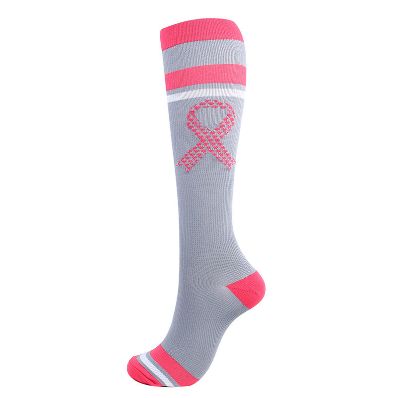 Pink Ribbon🎗Compression Socks - 20-30 mmHg Colorful Support Stockings