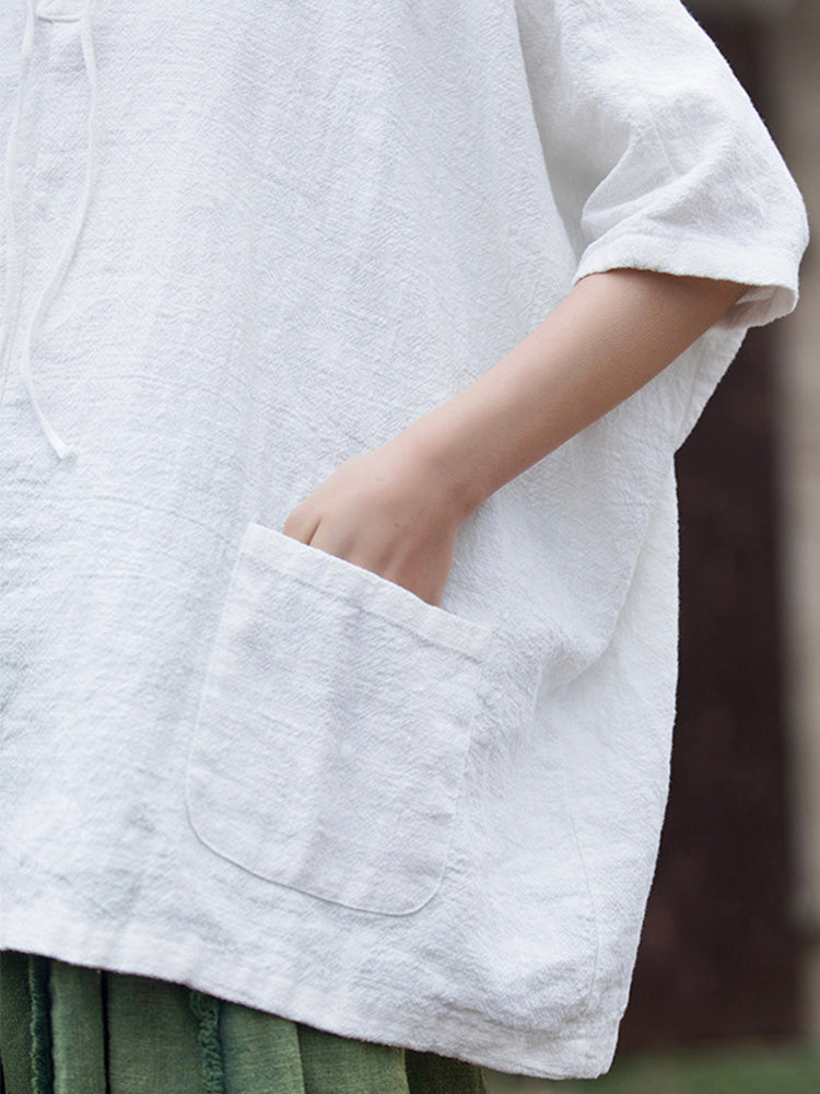 Oversized Cotton And Linen Hoodie