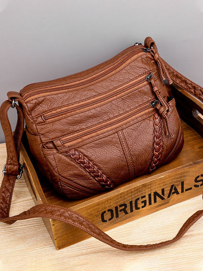 Casual Soft Leather Crossbody Bag