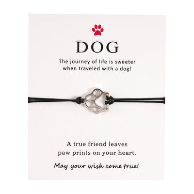 Dog Paw Braided Adjustable Bracelet