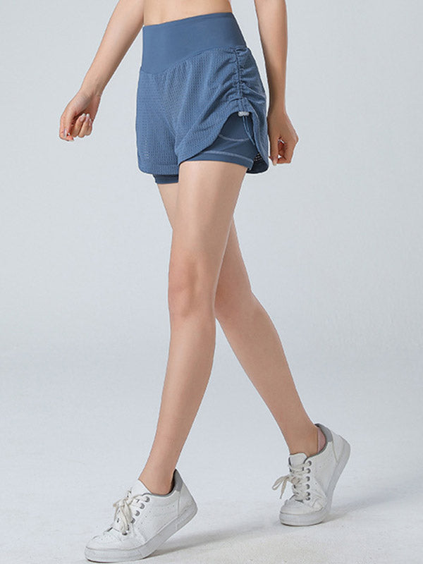 Casual Double Layer Stretchy Fitness Shorts