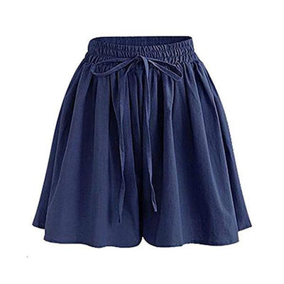 Drawstring Culottes With Side Pockets Navy