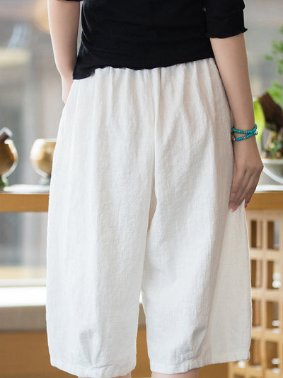 Loose Cotton Linen 1/2 Pants