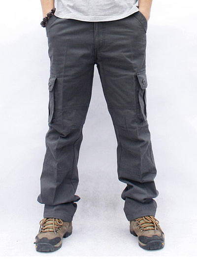 Men's Casual 6 Pockets Straight Cargo Pants