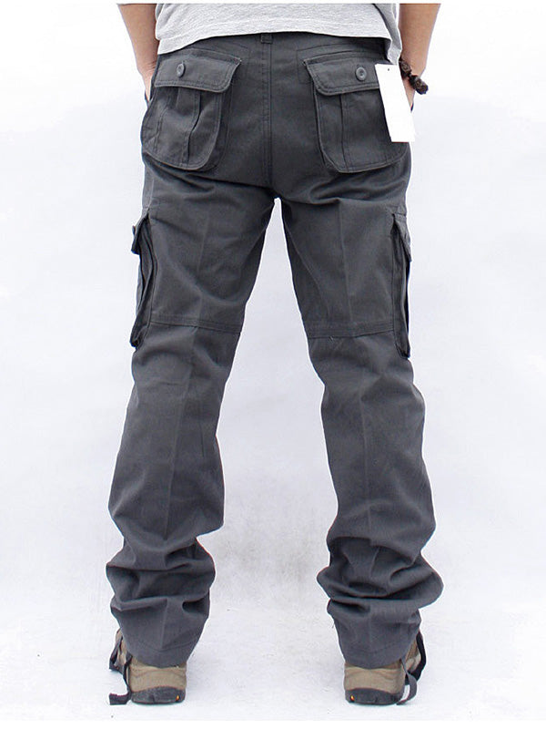 Men's Casual 6 Pockets Straight Cargo Pants